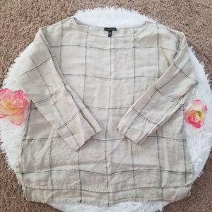 Eileen Fisher 100% organic linen blouse